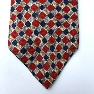 M. Sterling vintage men's red/blue silk tie